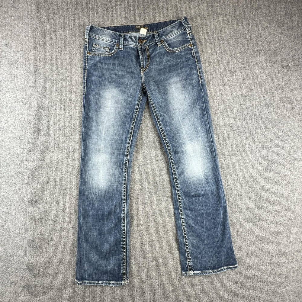 Silver Jeans Aiko Bootcut Jeans Womens W31 L31 Medium Wash Blue Distressed Denim